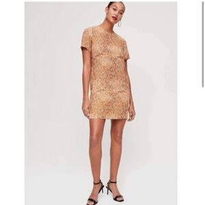 Babaton Patricio Snake Skin Shift Mini Dress‎ 0